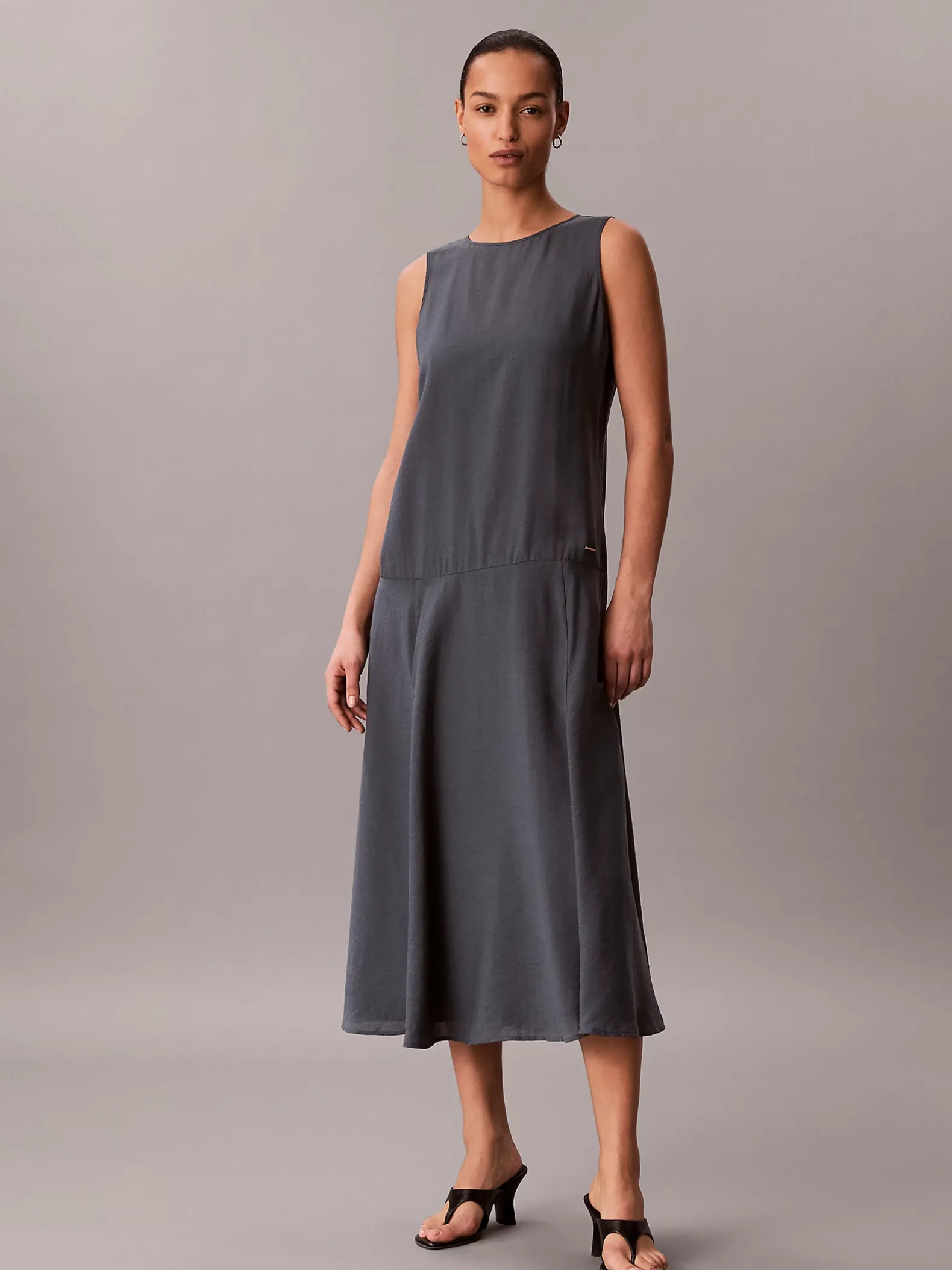 Voile A-lijn maxi-jurk