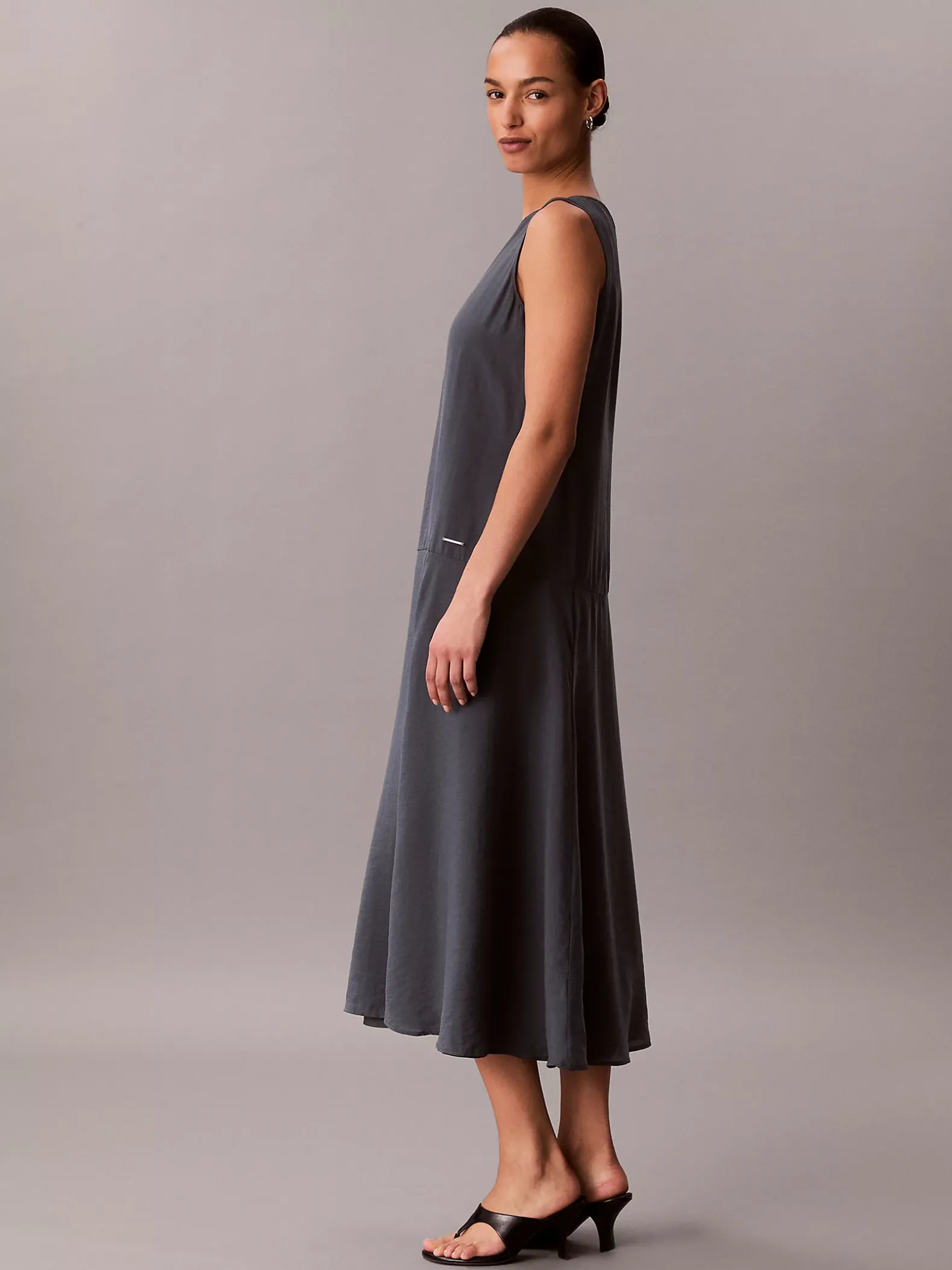 Voile A-lijn maxi-jurk
