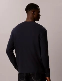 Wafel-T-shirt met lange mouwen