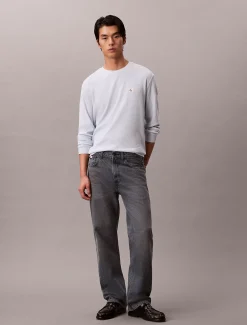 Wafel-T-shirt met lange mouwen