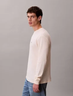 Wafel-T-shirt met lange mouwen