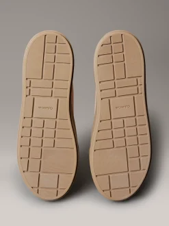 Warme leren hoge plateausneakers