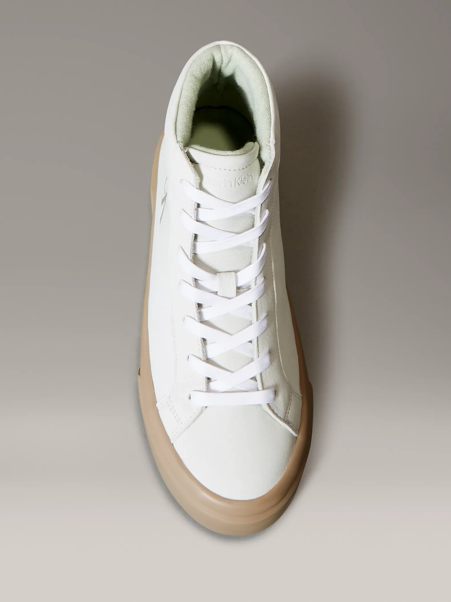 Warme leren hoge plateausneakers