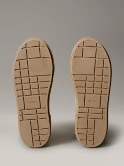 Warme leren hoge plateausneakers
