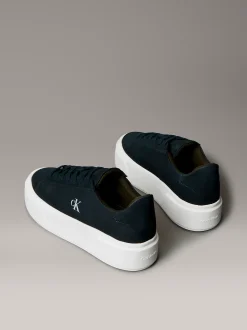 Warme leren winterse plateausneakers