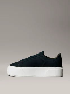 Warme leren winterse plateausneakers