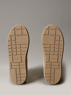 Warme leren winterse plateausneakers