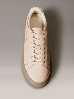 Warme leren winterse plateausneakers