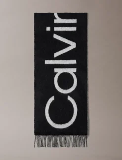 Warme, zachte sjaal van wol met logo