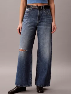 Wide Leg Distressed Jeans