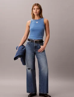 Wide Leg Distressed Jeans