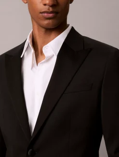 Wollen smokingjasje met slim fit