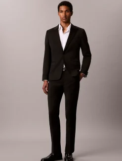 Wollen smokingjasje met slim fit