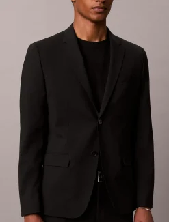 Wollen stretch blazer met slim fit