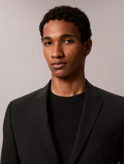 Wollen stretch blazer met slim fit