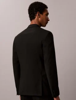 Wollen stretch blazer met slim fit