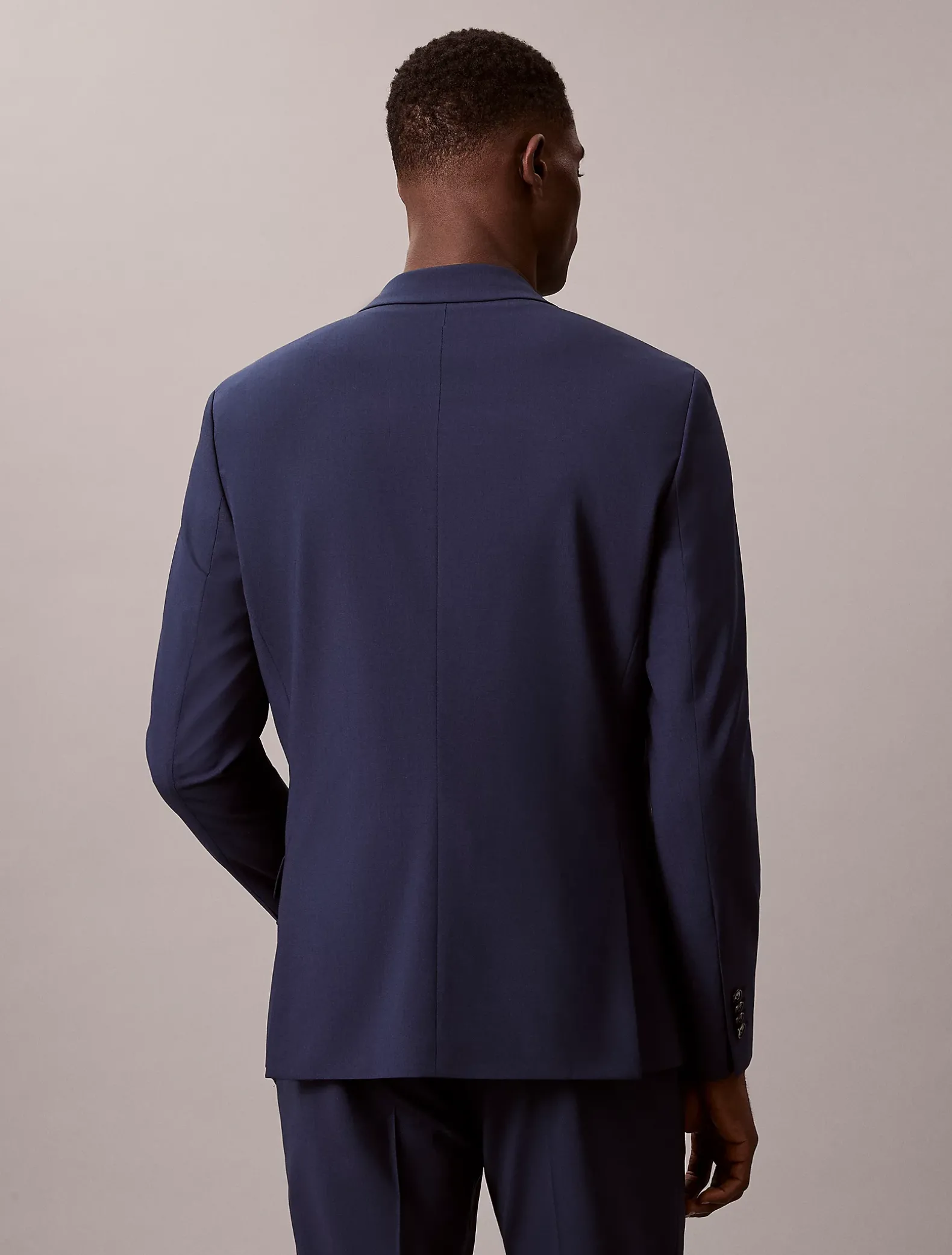 Wollen stretch blazer met slim fit