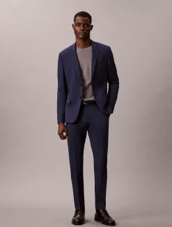 Wollen stretch blazer met slim fit
