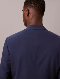 Wollen stretch blazer met slim fit