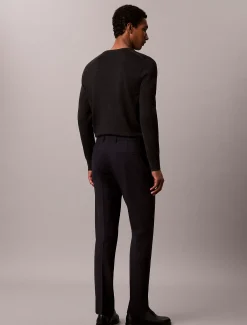 Wollen stretch broek met slim fit