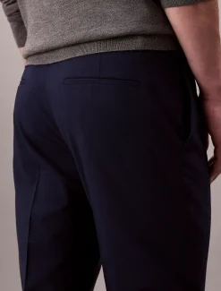 Wollen stretch broek met slim fit