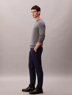Wollen stretch broek met slim fit