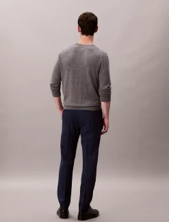 Wollen stretch broek met slim fit