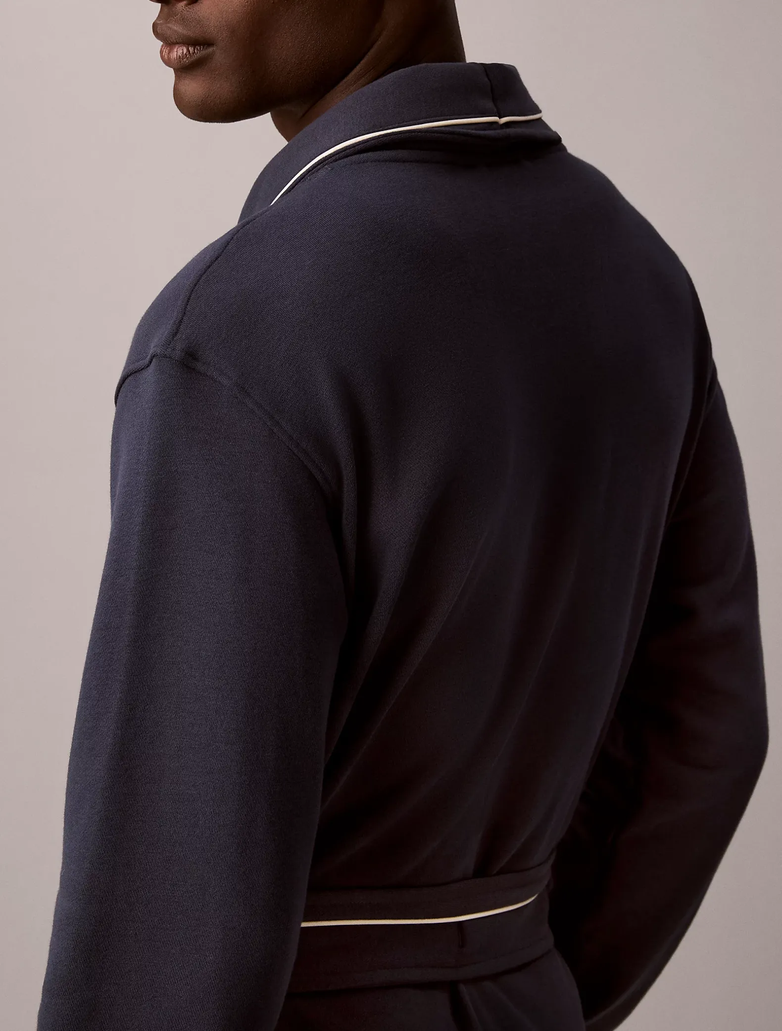 Zachte badjas van badstof fleece - Icon French Terry Script