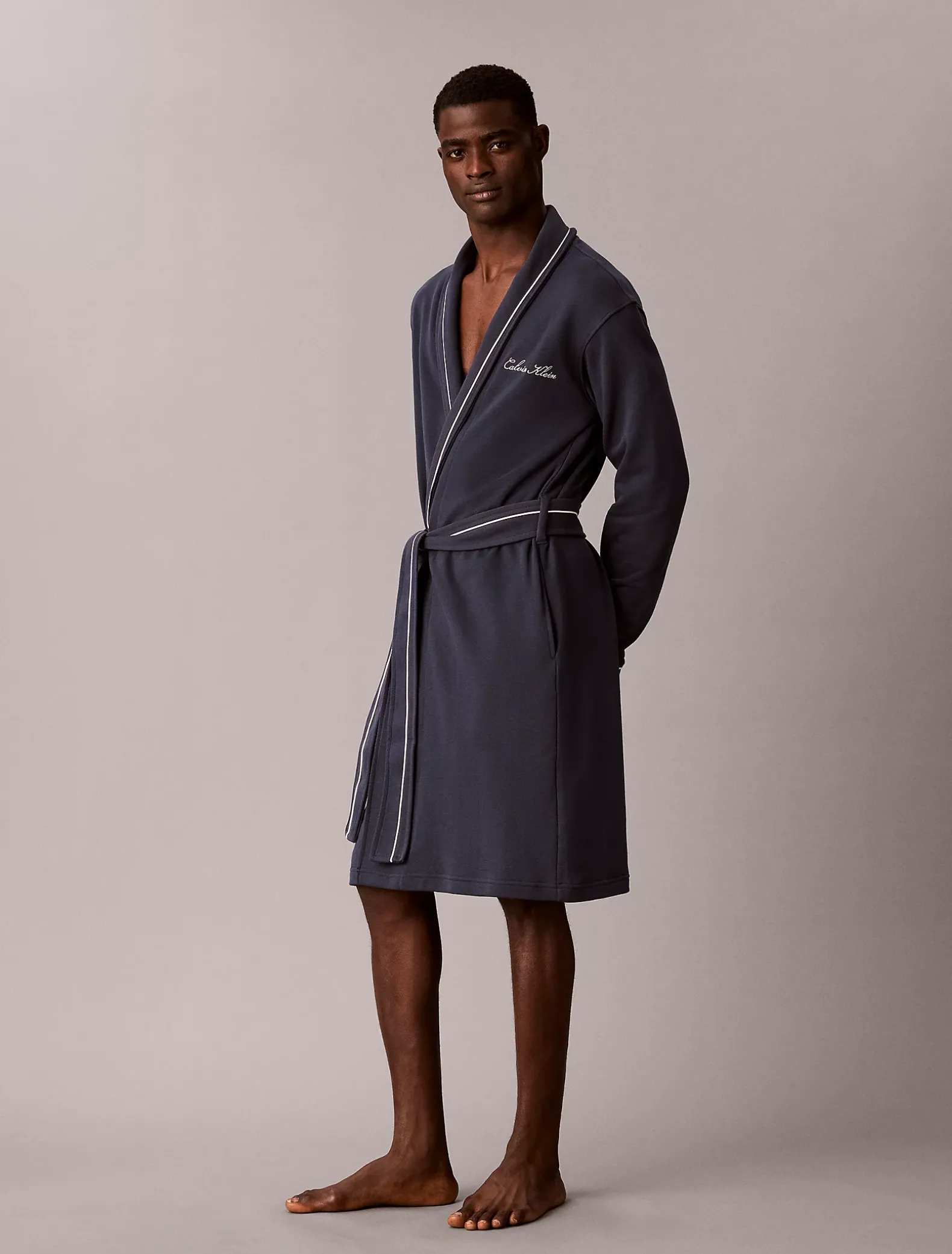 Zachte badjas van badstof fleece - Icon French Terry Script