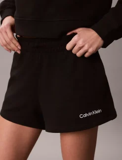 Zachte mid-rise shorts van badstofkatoenmix