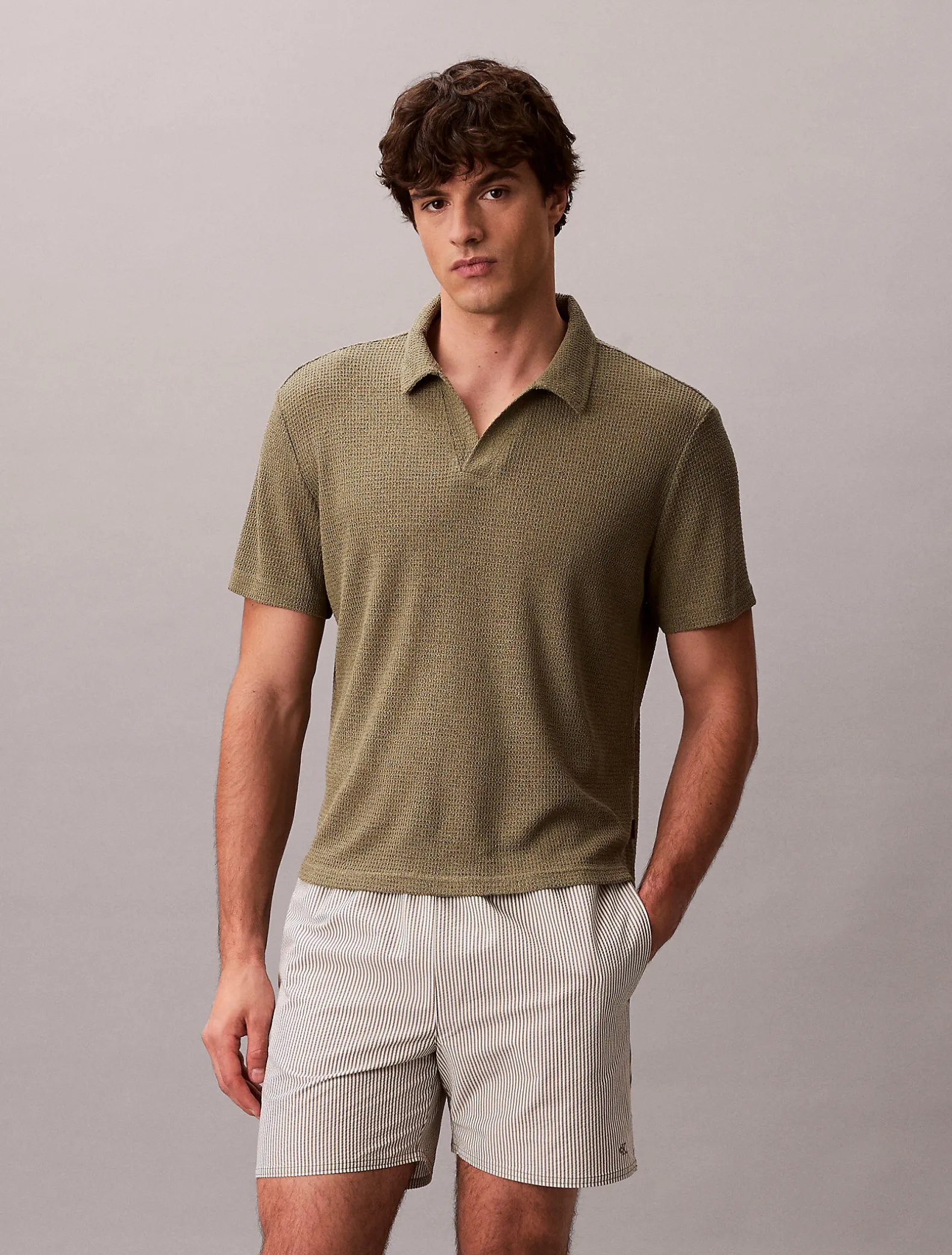 Zacht gebreid strandpoloshirt