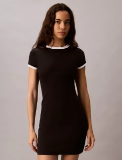 Zacht stretchkatoenen stretch T-shirtjurk