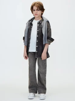 Zwart denim overshirt voor kinderen