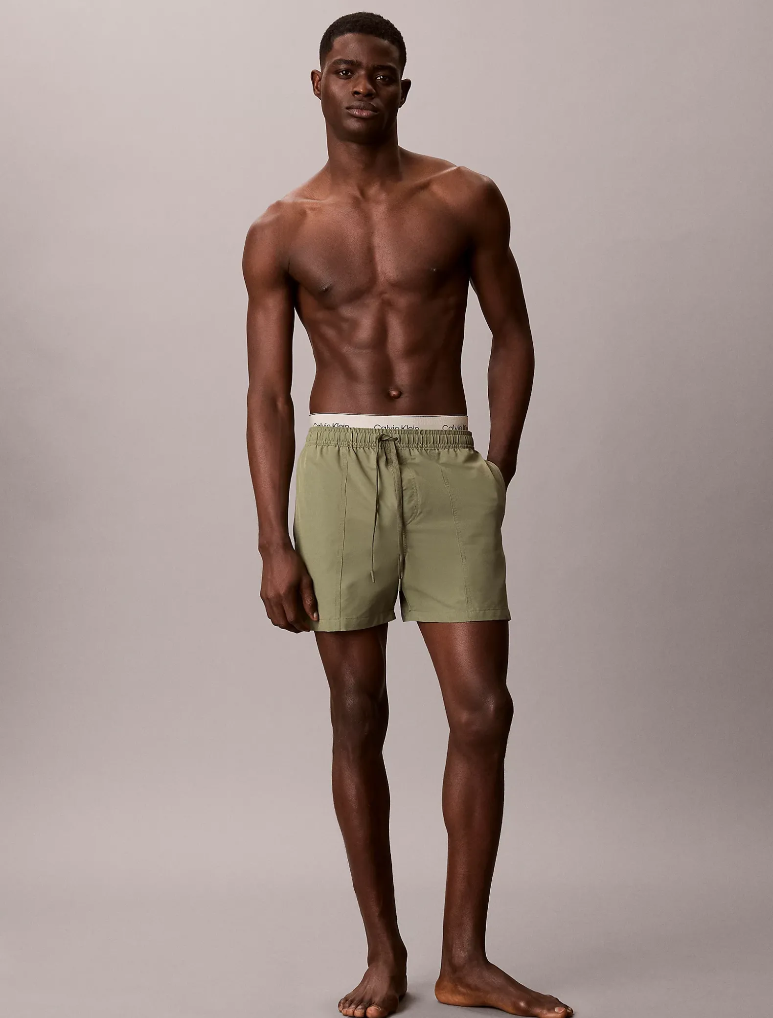 Zwemshorts met dubbele tailleband met logo